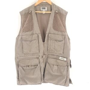 Domke PhoTOGS Mens Large Beige Multi Pocket Vest Photographer Safari Utility